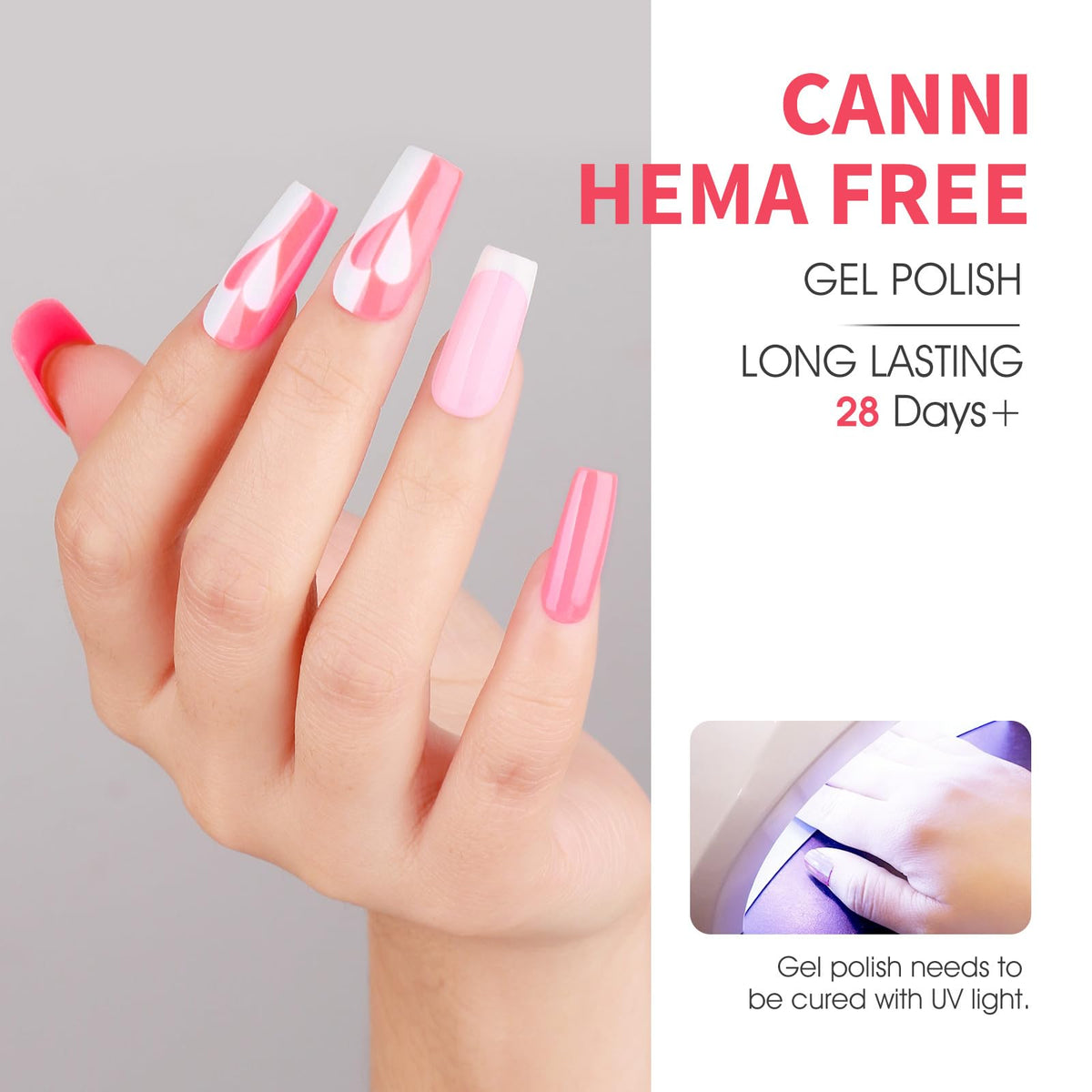 CANNI gel polish in use during a DIY French manicure offering salon results at home