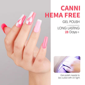CANNI gel polish in use during a DIY French manicure offering salon results at home
