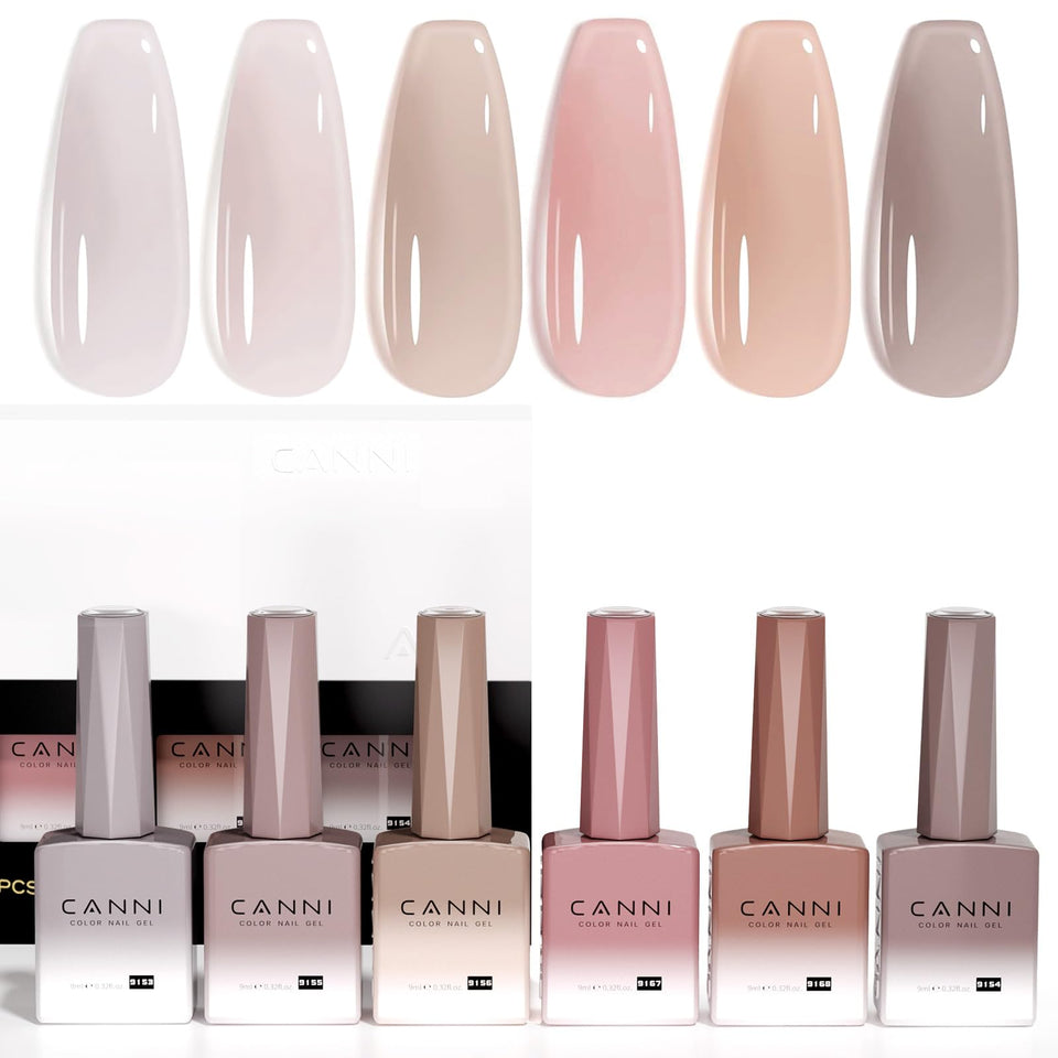 CANNI front packaging showing six jelly nude bottles and kit benefits