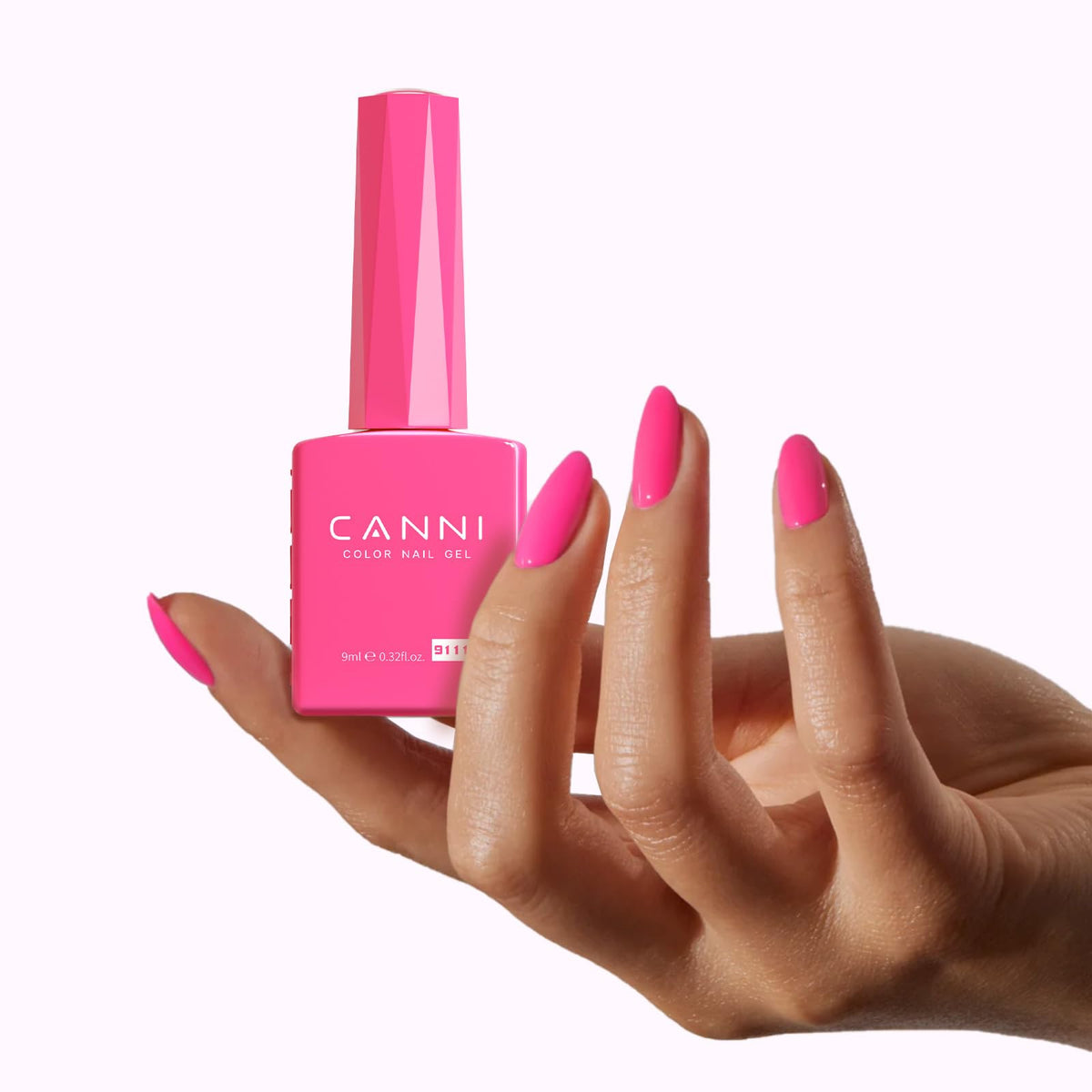 CANNI LED lamp curing scene illustrating quick 90–120 second cure time and efficient workflow
