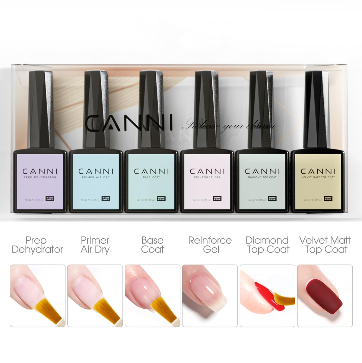 CANNI manicure on a dressed table showing at-home salon style
