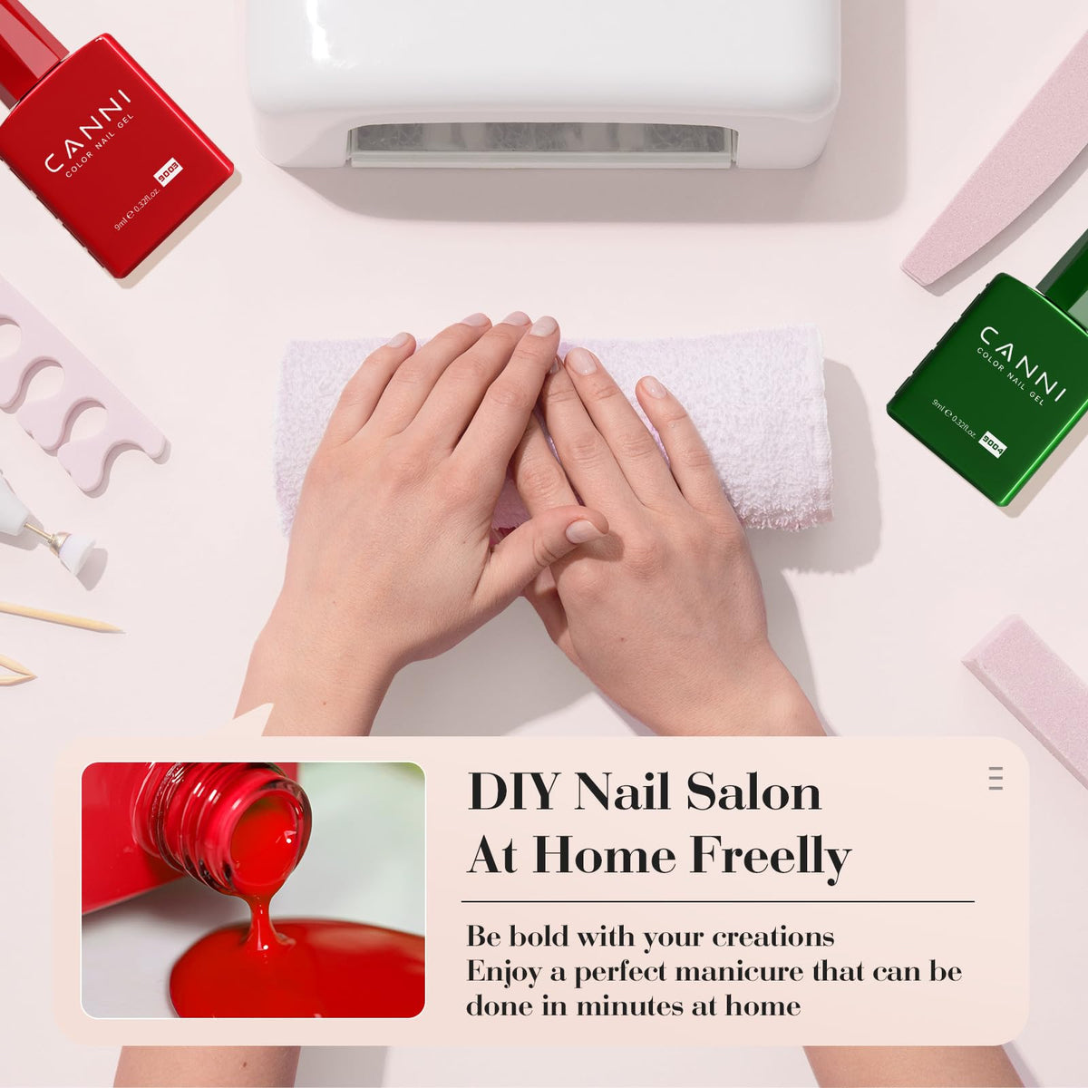 CANNI nail art created with set colors demonstrating design versatility