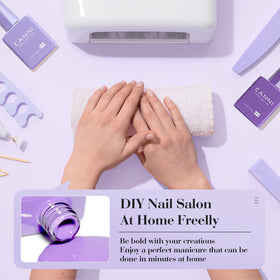 CANNI ombre nail design example illustrating blendable violet tones