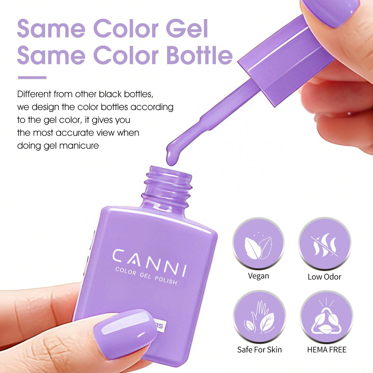 CANNI color swatches fan displaying six shades to help choose complementary combinations