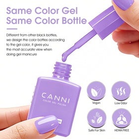 CANNI color swatches fan displaying six shades to help choose complementary combinations