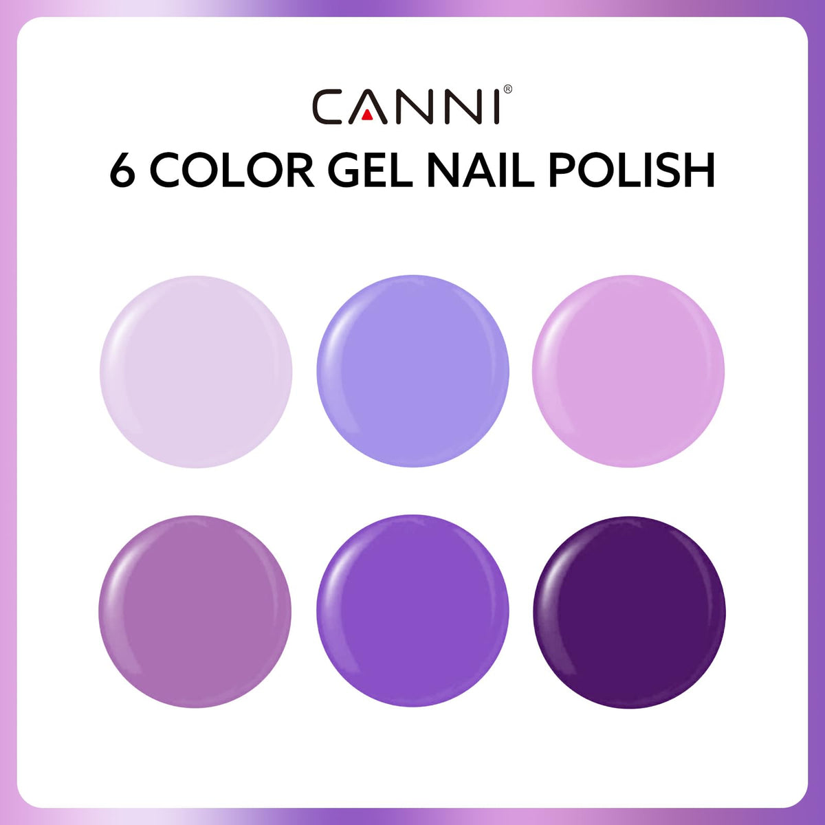 CANNI color-coded bottles displayed to quickly identify each purple shade