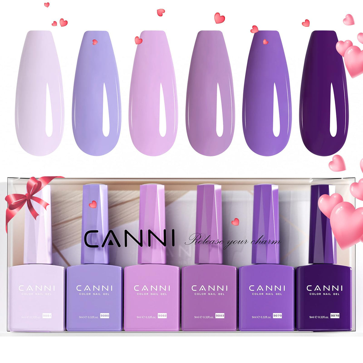CANNI front packaging showing six purple gel bottles and neat presentation