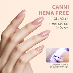 CANNI swatch fan displaying all six nude-pink shades for color planning