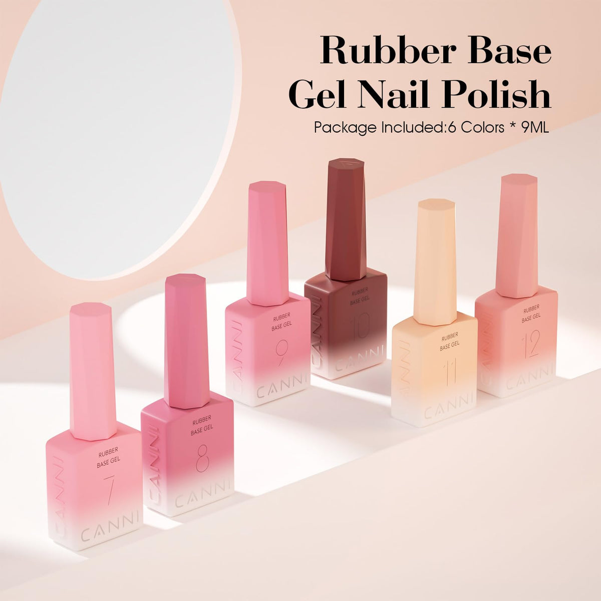 CANNI nail wheel swatches displaying the six pink nude shades for versatile looks