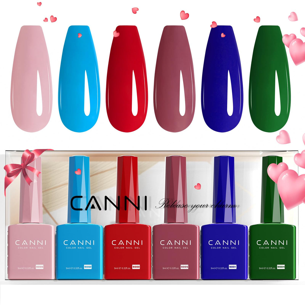 CANNI shiny finish on nails after topcoat showing long-lasting gloss