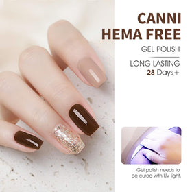 CANNI swatch on hand model demonstrating wearable nude shades for natural-looking manicure