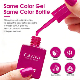 CANNI nail-wheel swatches demonstrating true color payoff benefit