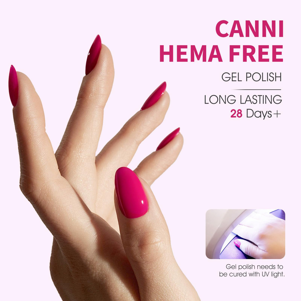 CANNI swatches on a nail wheel illustrating opaque coverage and shade payoff
