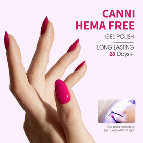 CANNI swatches on a nail wheel illustrating opaque coverage and shade payoff