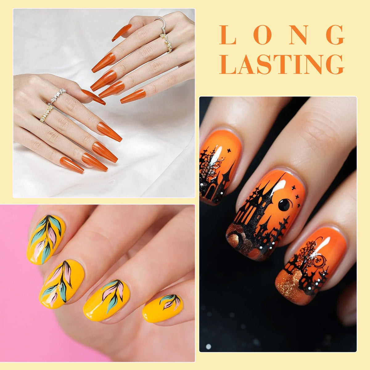 CANNI textured brush stroke of Fire Orange gel showing smooth consistency and even coverage