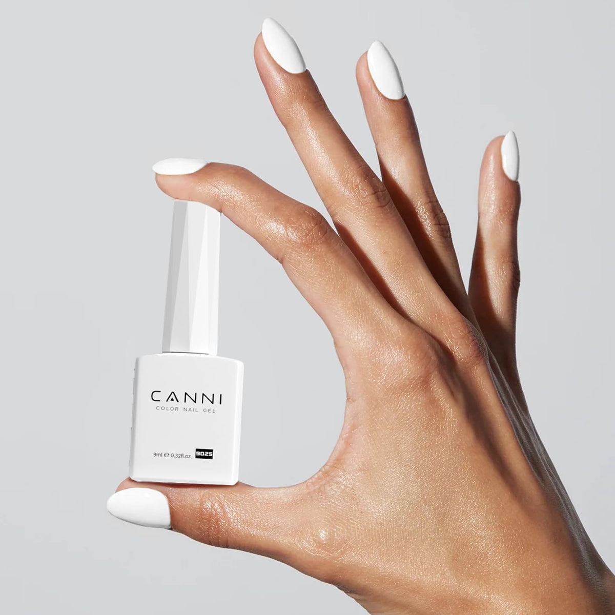 CANNI brush stroke of light blue polish demonstrating smooth consistency and even coverage