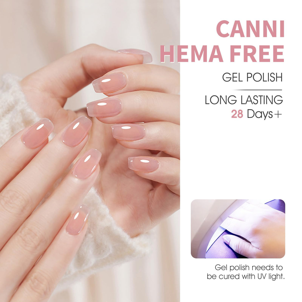 CANNI texture swipe on swatch card showing silky jelly finish