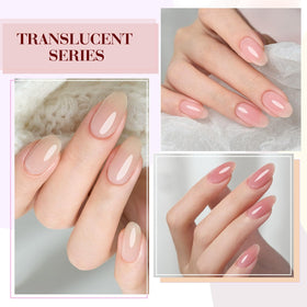 CANNI texture swipe on nail tip showing translucent jelly finish