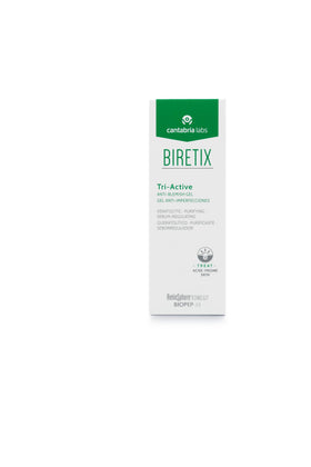 Cantabria Labs Biretix texture close-up gel consistency, highlights lightweight absorption