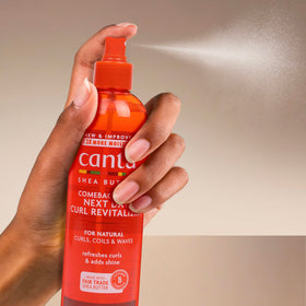 Back label of Cantu showing ingredients and free-from claims for peace of mind
