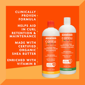 Cantu conditioner cream texture close-up demonstrating rich hydration