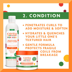 Cantu conditioning detangler spray in hand demonstrating easy application