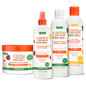 Cantu front packaging showing full kids set and clear benefits