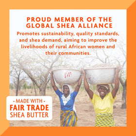 Cantu label featuring shea butter and ingredient highlights