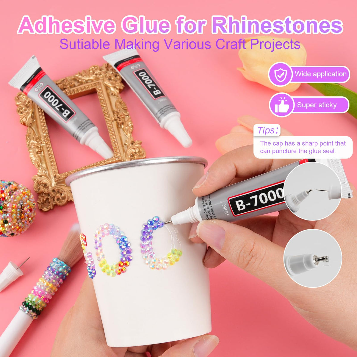 CANVALITE tweezer and pickup pen positioned for precise gem placement benefit accuracy