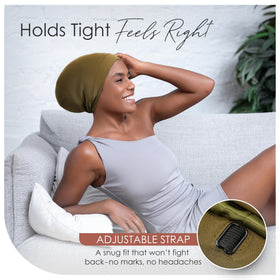 CAPLORD adjustable elastic detail ensuring secure gentle hold