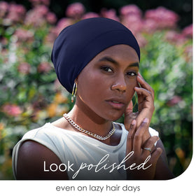 CAPLORD as wig undercap illustrating secure, gentle hold