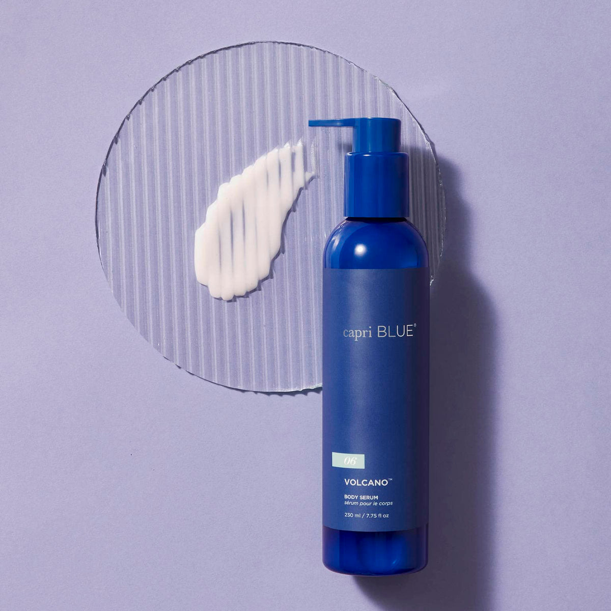 Capri Blue serum pour texture close-up showing lightweight absorbent finish