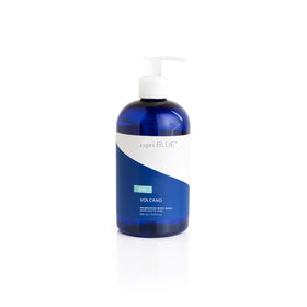 Capri Blue front bottle showing cobalt-blue pump and Volcano label for elegant display