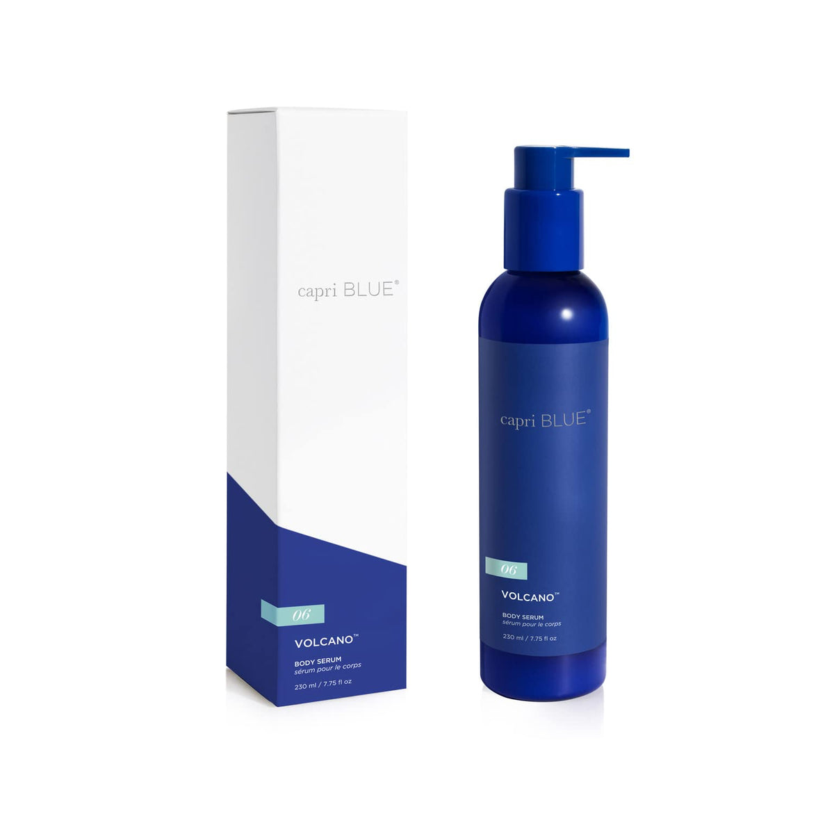 Capri Blue front packaging showing Volcano scent and size 7.75 fl oz benefit display