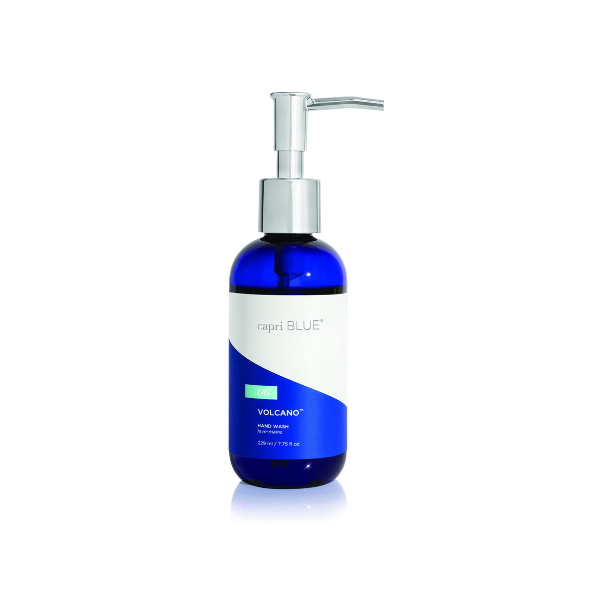 Capri Blue front pump bottle showcasing elegant cobalt design and shelf appeal