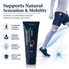 Capsacare being rubbed into hand highlighting quick absorption benefit