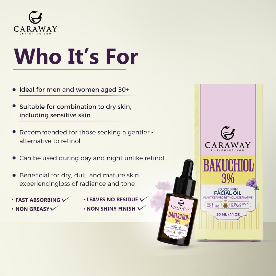 CARAWAY oil texture on skin showing fast-absorbing, non-greasy finish