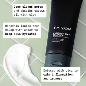Cardon close-up clay texture highlighting absorbent ingredients benefit