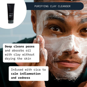 Cardon clay face wash dispensing from pump demonstrating deep-cleaning action