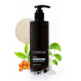 Cardon front packaging bottle showing label and benefit