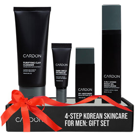 Cardon front packaging gift set showing four products and box, conveys complete routine