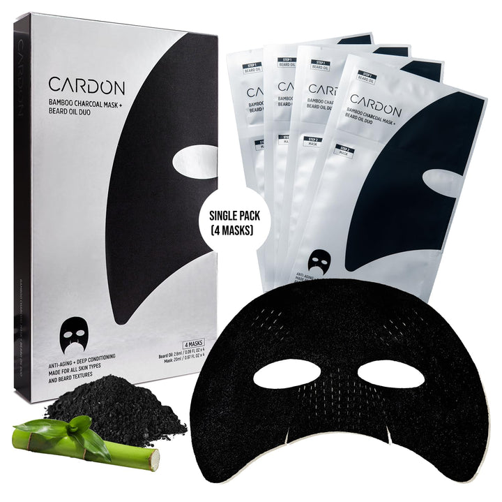 Cardon front packaging showing mask plus beard oil and benefits