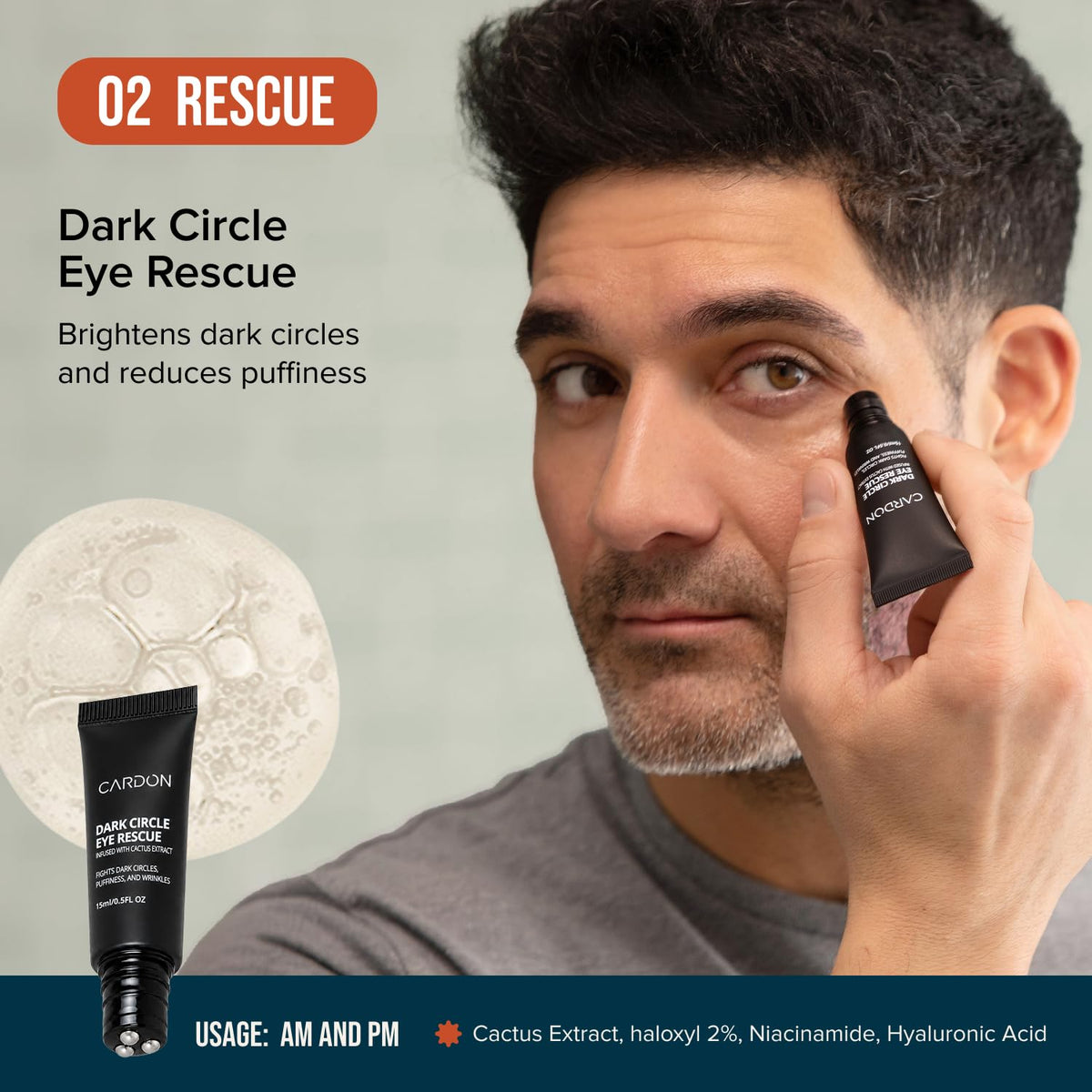 Cardon night lotion gel swipe illustrating hydroboost texture and overnight hydration