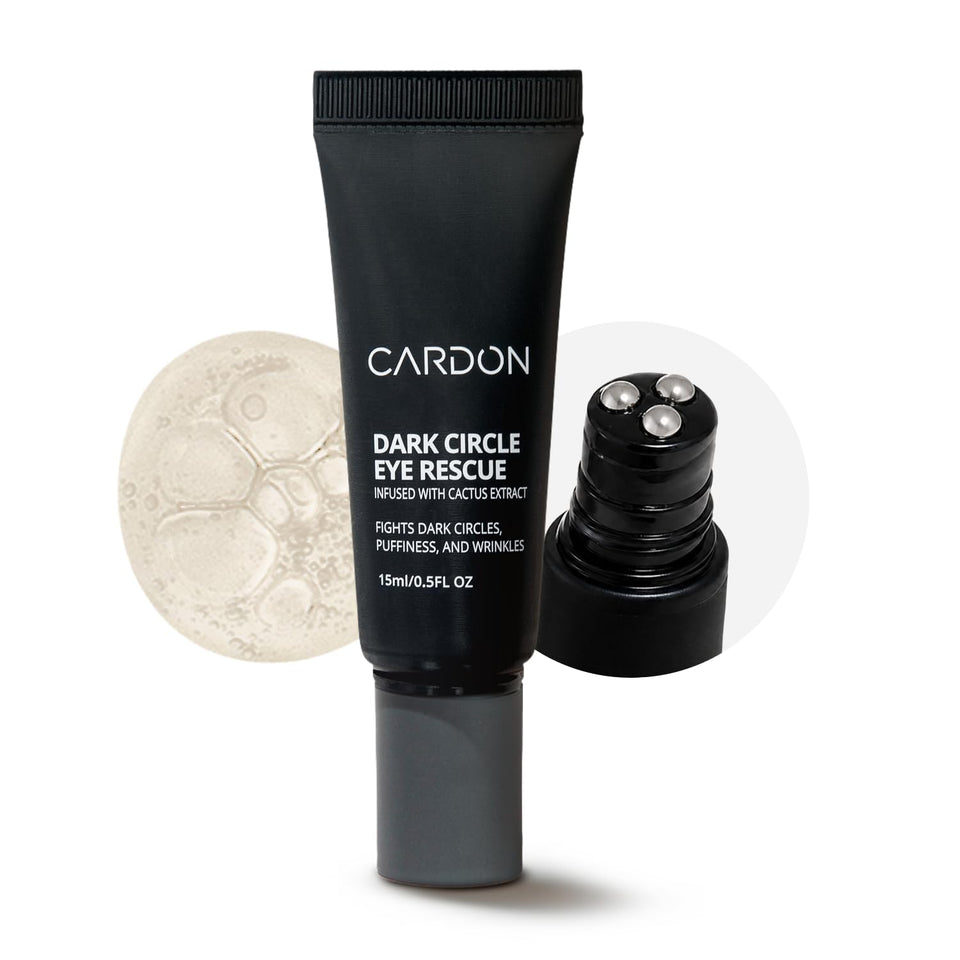 Cardon under-eye roller front packaging showing compact applicator and cap