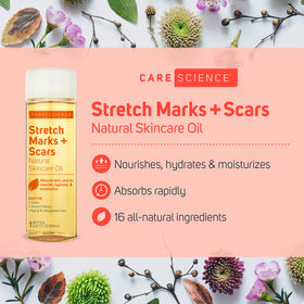 Care Science oil pouring close-up showing silky texture for quick absorption benefit