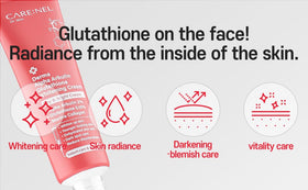CARE:NEL cream applied on cheek demonstrating blendability and glow