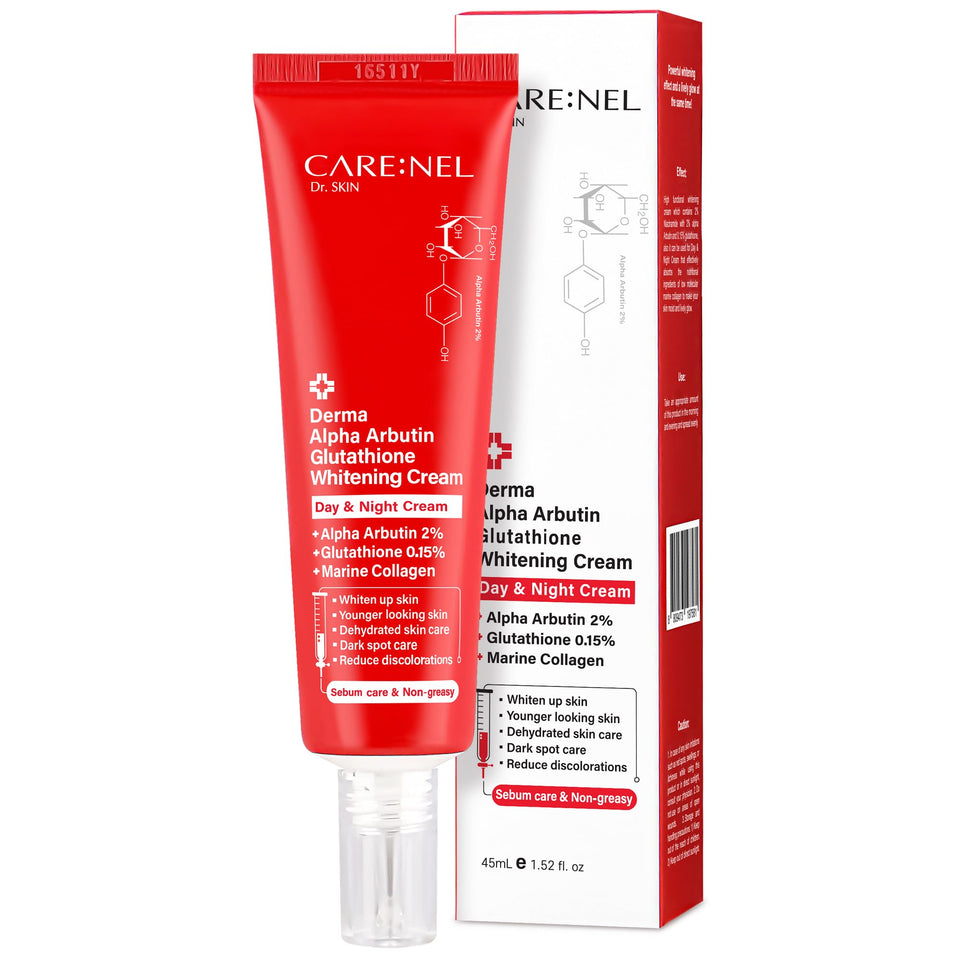 CARE:NEL front packaging showing product and size, highlights brightening benefit