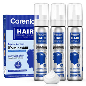 CARENICE front packaging showing minoxidil foam and benefits