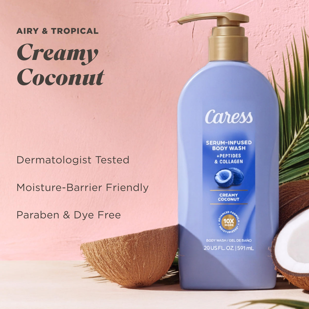 Caress serum texture on skin showing moisturizing, silky finish