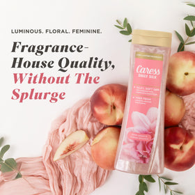 Caress creamy lather texture close-up demonstrating rich foam and moisturizing feel